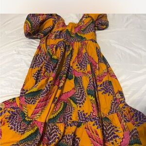 Farm Rio size L Beaded Mccaws dress Super cute and bright!!! Worn once.